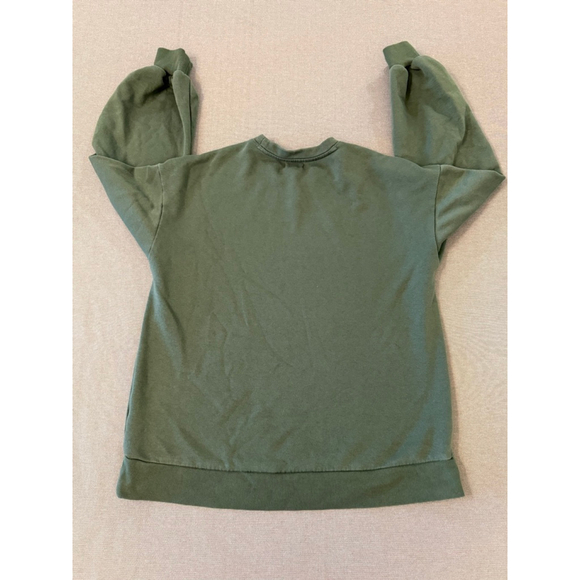 Women's Pilcro Sweatshirt bubble sleeves in green oversized S/M - Picture 3 of 10